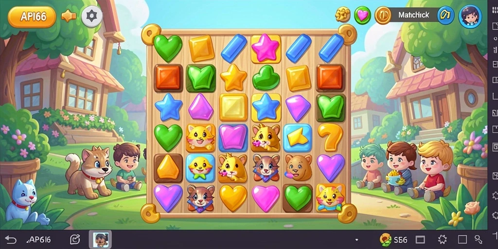 Tangkapan layar gameplay API66 yang menampilkan keseruan mencocokkan objek.