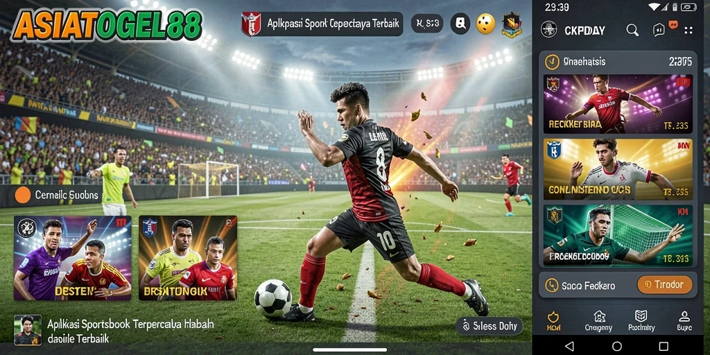 Tampilan aplikasi ASIATOGEL88 dengan gameplay Sportsbook yang menarik.