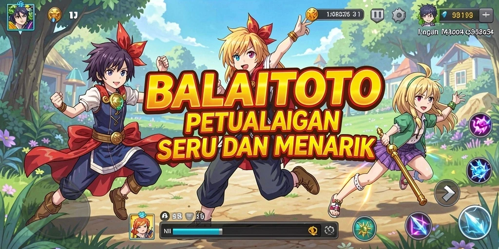 Tangkapan layar gameplay BALAITOTO menampilkan aksi seru dengan karakter Anime.