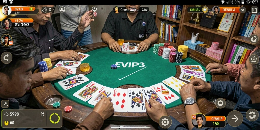 Tampilan gameplay seru dalam permainan Gaple EVIP3.