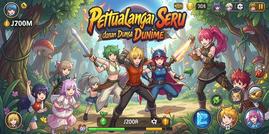 Tampilan menarik dari gameplay J200M yang penuh warna dan aksi.