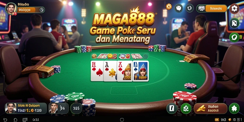 Tampilan permainan Poker yang seru dan menyenangkan di MAGA888.