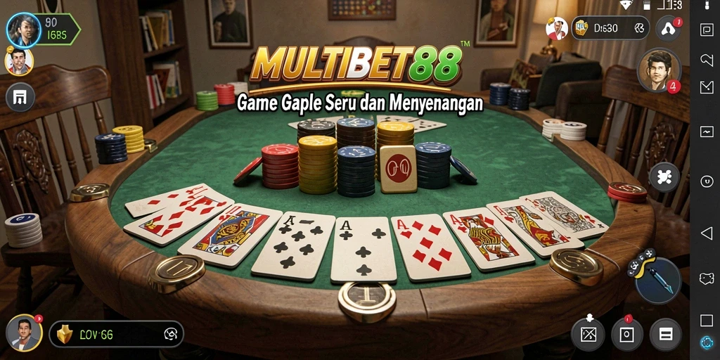 Tampilan menarik dari gameplay Gaple di MULTIBET88.