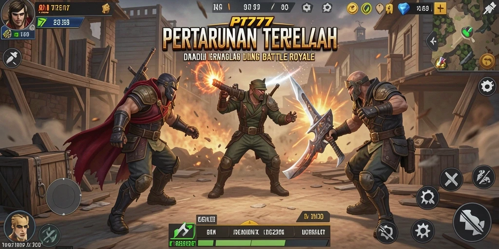 Screenshot gameplay PT777 menampilkan aksi seru Battle Royale.
