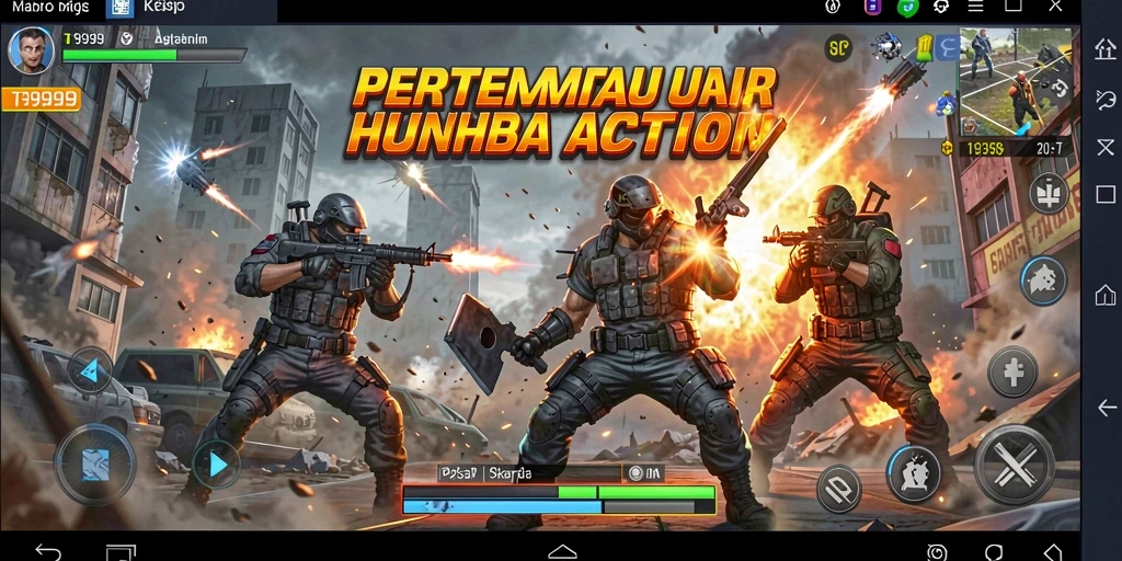 Screenshot T9999 menampilkan aksi pertempuran yang mendebarkan.