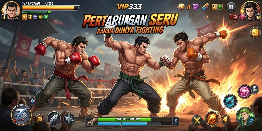 Tangkapan layar menunjukkan aksi pertarungan mendebarkan dalam VIP333.