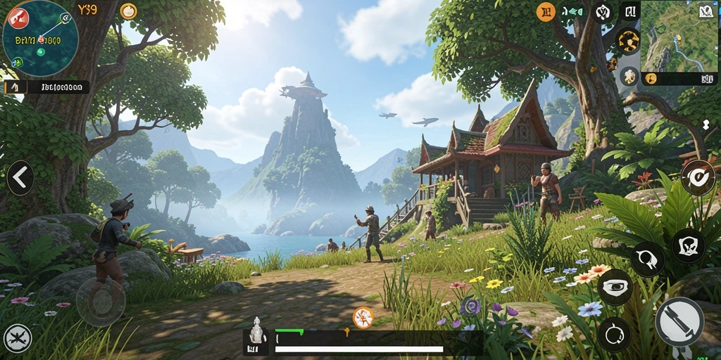Tampilan gameplay Y89 yang menakjubkan di dunia terbuka.